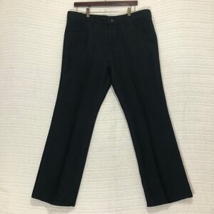 Wrangler Dress Pants Black Straight Leg Career Casual Menswear Made in USA 38x29